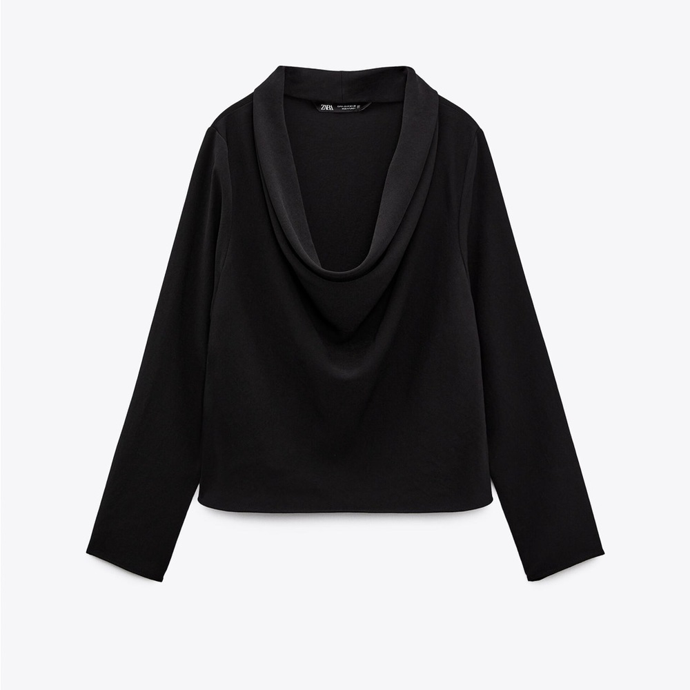 NWT ZARA FLOWY NECKLINE BLOUSE